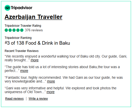 Azerbaijan Traveller on TripAdvisor